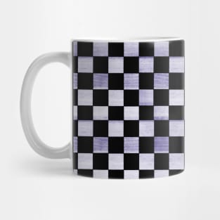 Black and Purple Checkered Wood Pattern Mug